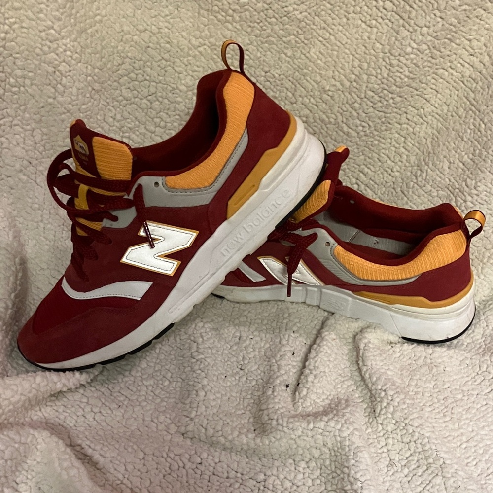 New Balance Burgundy and Mustard Sneakers